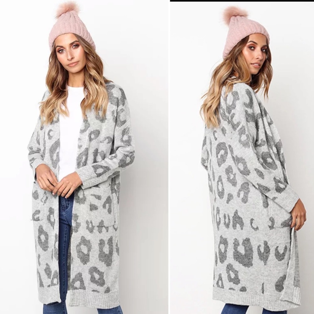 EILEEN Long Animal print knit sweater